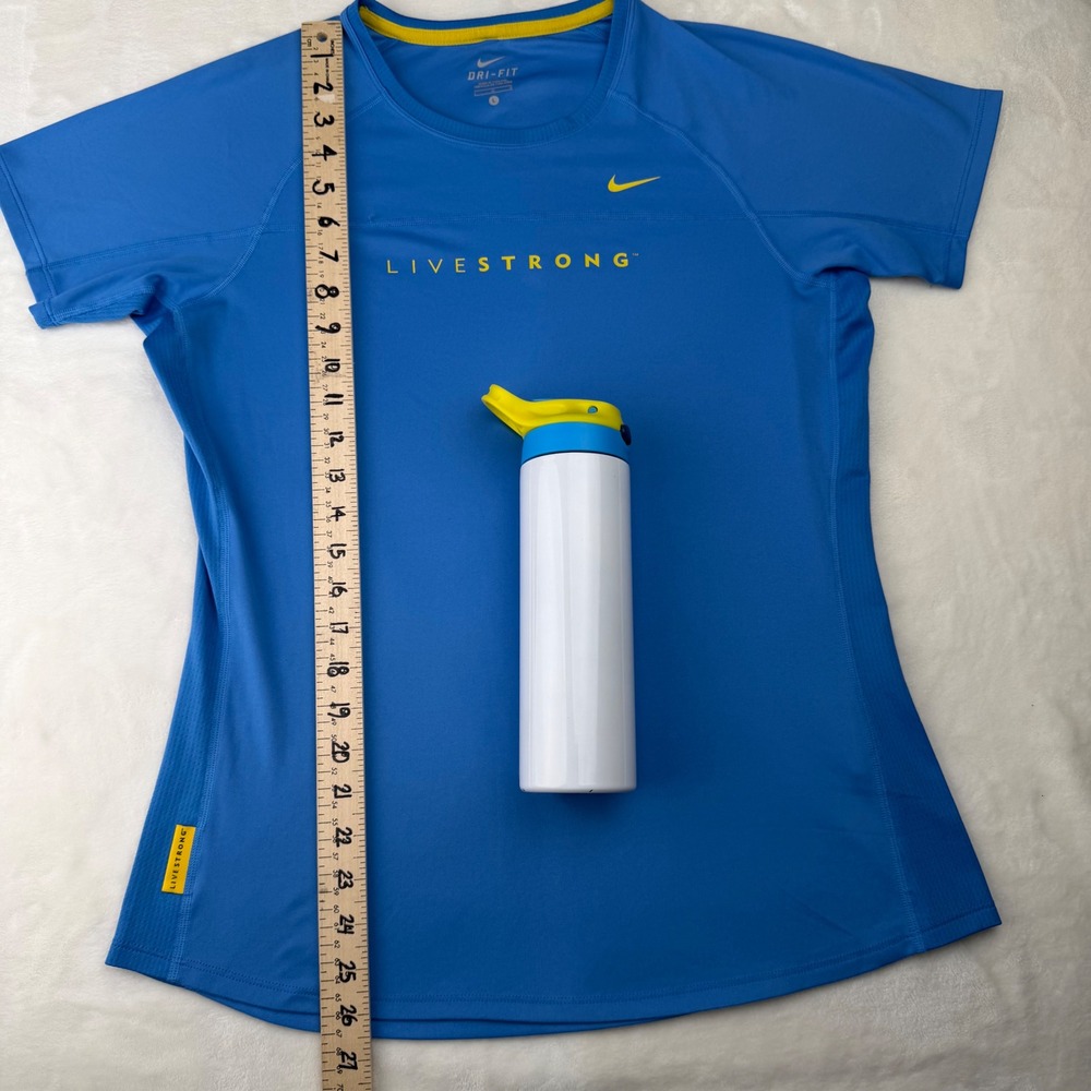Nike Livestrong Dri-FIT Running Shirt Athletic Training Top Large + To Go Cup - Picture 3 of 14